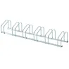 Aparcamiento para 6 Bicicletas Soporte de Acero para Aparcar Bicicletas en el Suelo o Pared 179x33x27 cm Plata - Ogal.Es