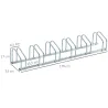 Aparcamiento para 6 Bicicletas Soporte de Acero para Aparcar Bicicletas en el Suelo o Pared 179x33x27 cm Plata - Ogal.Es