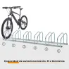 Aparcamiento para 6 Bicicletas Soporte de Acero para Aparcar Bicicletas en el Suelo o Pared 179x33x27 cm Plata - Ogal.Es