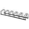 Aparcamiento para 6 Bicicletas Soporte de Acero para Aparcar Bicicletas en el Suelo o Pared 179x33x27 cm Negro - Ogal.Es
