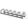 Aparcamiento para 6 Bicicletas Soporte de Acero para Aparcar Bicicletas en el Suelo o Pared 179x33x27 cm Negro - Ogal.Es