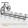 Aparcamiento para 6 Bicicletas Soporte de Acero para Aparcar Bicicletas en el Suelo o Pared 179x33x27 cm Negro - Ogal.Es