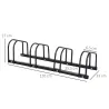 Aparcamiento para 4 Bicicletas Soporte de Acero para Aparcar Bicicletas en el Suelo o Pared 110x33x27 cm Negro - Ogal.Es