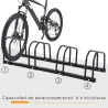 Aparcamiento para 4 Bicicletas Soporte de Acero para Aparcar Bicicletas en el Suelo o Pared 110x33x27 cm Negro - Ogal.Es