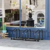 Aparcamiento para 3 Bicicletas Soporte de Acero para Aparcar Bicicletas en el Suelo o Pared 76x33x27 cm Negro - Ogal.Es