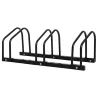 Aparcamiento para 3 Bicicletas Soporte de Acero para Aparcar Bicicletas en el Suelo o Pared 76x33x27 cm Negro - Ogal.Es