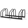 Aparcamiento para 3 Bicicletas Soporte de Acero para Aparcar Bicicletas en el Suelo o Pared 76x33x27 cm Negro - Ogal.Es