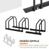 Aparcamiento para 3 Bicicletas Soporte de Acero para Aparcar Bicicletas en el Suelo o Pared 76x33x27 cm Negro - Ogal.Es