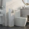 Armario de Baño con Soporte para el Papel Higiénico y Armario de 3 Compartimentos 20x20x80 cm Blanco - Ogal.Es