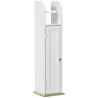 Armario de Baño con Soporte para el Papel Higiénico y Armario de 3 Compartimentos 20x20x80 cm Blanco - Ogal.Es