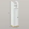 Armario de Baño con Soporte para el Papel Higiénico y Armario de 3 Compartimentos 20x20x80 cm Blanco - Ogal.Es