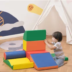 Juego de 7 Bloques de Espuma para Niños 1-3 Años Bloques Psicomotricidad Juguetes de Construcción 60x40x11 cm Mu... - Ogal.Es