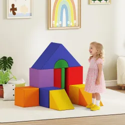 Juego de 11 Bloques de Espuma para Niños Bloques Psicomotricidad Figuras de Construcción 50x50x25 cm Multicolor - Ogal.Es