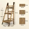 Soporte para Plantas de Madera de 3 Niveles Estantería para Plantas Plegable Soporte para Macetas 40x37x93 cm Na... - Ogal.Es