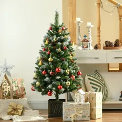 Árbol de Navidad Artificial 120 cm Árbol de Navidad Nevado con 328 Ramas y Soporte Metálico Decoración Navideña ... - Ogal.Es