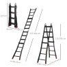 Escalera Telescópica de Aluminio 4 m Escalera Extensible Plegable con 8 Peldaños Ajustables y 2 Formas Carga 150 kg - Ogal.Es