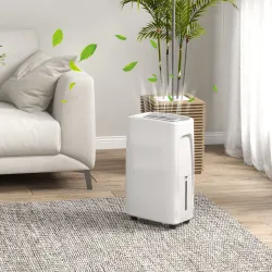 Deshumidificador Eléctrico 12L/Días Silencioso con 4 Modos 2 Velocidades 29x18x49 cm Blanco - Ogal.Es