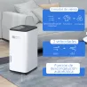 Deshumidificador Eléctrico Depósito de Agua 6 Litro 20L/día con 3 Modos 2 Velocidades Temporizador 33,5x26x53 cm... - Ogal.Es
