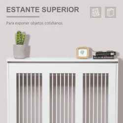 Cubierta de Radiador Blanco 90x18x84 cm Cubre Radiador de MDF Diseño Moderno Estante para Radiador Vertical para... - Ogal.Es