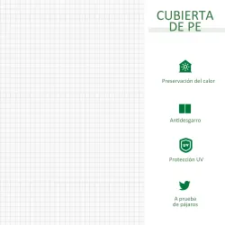 Mini Invernadero de Jardín Terraza 180x90x90cm Tipo Caseta Tubo de Acero con 2 Ventanas Enrollables Vivero Caser... - Ogal.Es