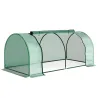 Mini Invernadero 200x100x80 cm para Jardín Vivero Casero Tipo Túnel con Marco de Acero y Cubierta Plástico Verde - Ogal.Es