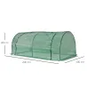 Mini Invernadero 200x100x80 cm para Jardín Vivero Casero Tipo Túnel con Marco de Acero y Cubierta Plástico Verde - Ogal.Es