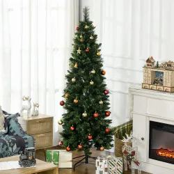 Árbol de Navidad Artificial de 180 cm con 618 Ramas Agujas de Pino y Base de Acero Ø70x180 cm Verde - Ogal.Es