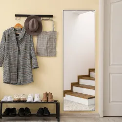 Espejo de Pie Cuerpo Entero de Aleación de Aluminio Espejo de Pared con 2 Formas de Uso Rectangular 50x161,5x2 c... - Ogal.Es