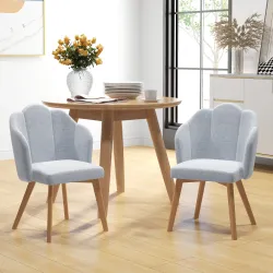 Set de 2 Sillas de Comedor Tapizada en Lino Sintético con Asiento y Respaldo Acolchados Carga 120 kg 58x60x82 cm... - Ogal.Es