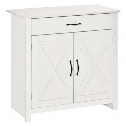 Aparador de Cocina con Cajón 2 Puertas y Estante Interior Mueble Auxiliar Decorativo 80x39,7x80 cm Blanco Lavado - Ogal.Es