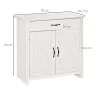 Aparador de Cocina con Cajón 2 Puertas y Estante Interior Mueble Auxiliar Decorativo 80x39,7x80 cm Blanco Lavado - Ogal.Es