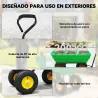 Carro de Jardín Inclinable hasta 75° con Mango Ajustable y 4 Neumáticos Capacidad Max.75 L Acero 109x52x94 cm Verde - Ogal.Es