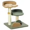 Árbol Rascador para Gatos Árbol Pequeño de 52 cm con Cama Poste de Sisal y Bola Colgante 43x39x52 cm Multicolor - Ogal.Es