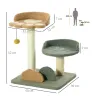 Árbol Rascador para Gatos Árbol Pequeño de 52 cm con Cama Poste de Sisal y Bola Colgante 43x39x52 cm Multicolor - Ogal.Es