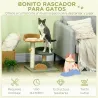 Árbol Rascador para Gatos Árbol Pequeño de 52 cm con Cama Poste de Sisal y Bola Colgante 43x39x52 cm Multicolor - Ogal.Es