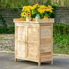 Armario de Jardín de Madera Armario Exterior con 2 Puertas Estante Patas Elevadas para Terraza Patio 83x40x92 cm... - Ogal.Es