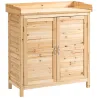 Armario de Jardín de Madera Armario Exterior con 2 Puertas Estante Patas Elevadas para Terraza Patio 83x40x92 cm... - Ogal.Es