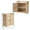 Armario de Jardín de Madera Armario Exterior con 2 Puertas Estante Patas Elevadas para Terraza Patio 83x40x92 cm... - Ogal.Es