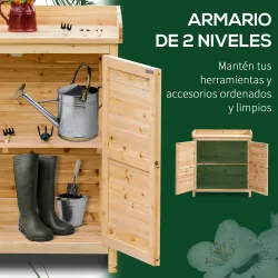 Armario de Jardín de Madera Armario Exterior con 2 Puertas Estante Patas Elevadas para Terraza Patio 83x40x92 cm... - Ogal.Es