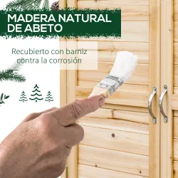 Armario de Jardín de Madera Armario Exterior con 2 Puertas Estante Patas Elevadas para Terraza Patio 83x40x92 cm... - Ogal.Es