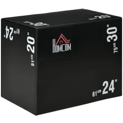 Cajón de Salto 3 en 1 con Cremallera y 3 Alturas Diferentes Carga 120 kg para Casa Oficina Gimnasia 75x51x61 cm... - Ogal.Es