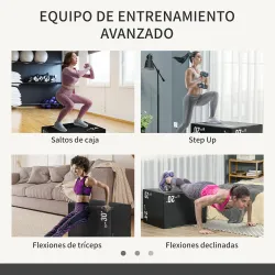 Cajón de Salto 3 en 1 con Cremallera y 3 Alturas Diferentes Carga 120 kg para Casa Oficina Gimnasia 75x51x61 cm... - Ogal.Es