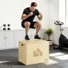 Cajón de Salto de Madera 3 en 1 con 2 Mango Hueco Carga 120 kg para Casa Oficina Gimnasia 61x51x76 cm Madera Nat... - Ogal.Es