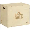 Cajón de Salto de Madera 3 en 1 con 2 Mango Hueco Carga 120 kg para Casa Oficina Gimnasia 61x51x76 cm Madera Nat... - Ogal.Es