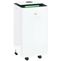 Deshumidificador Eléctrico 10L/día Depósito de Agua 2,5L con 5 Modos 2 Velocidades Temporizador 25x25x50,5cm Blanco - Ogal.Es