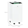 Deshumidificador Eléctrico 10L/día Depósito de Agua 2,5L con 5 Modos 2 Velocidades Temporizador 25x25x50,5cm Blanco - Ogal.Es