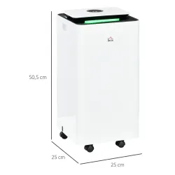 Deshumidificador Eléctrico 12L/día Depósito de Agua 2,5 Litro con 5 Modos 2 Velocidades Temporizador 25x25x50,5c... - Ogal.Es
