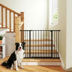 Barrera de Seguridad Extensible Puertas y Escaleras Metálica para Perros y Bebé Barrera Puertas Mascota 76-107x7... - Ogal.Es