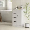 Armario de Salón con 4 Cajones 1 Puerta y Estante Interior Mueble de Almacenaje Multiusos 54x29x83 cm Blanco - Ogal.Es