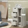 Armario de Salón con 4 Cajones 1 Puerta y Estante Interior Mueble de Almacenaje Multiusos 54x29x83 cm Blanco - Ogal.Es